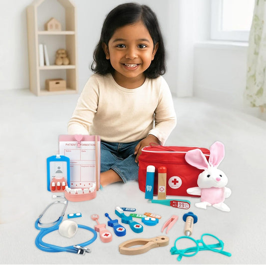 Wooden doctor kit
