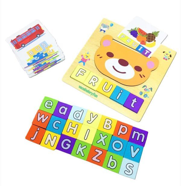 Wooden spelling game