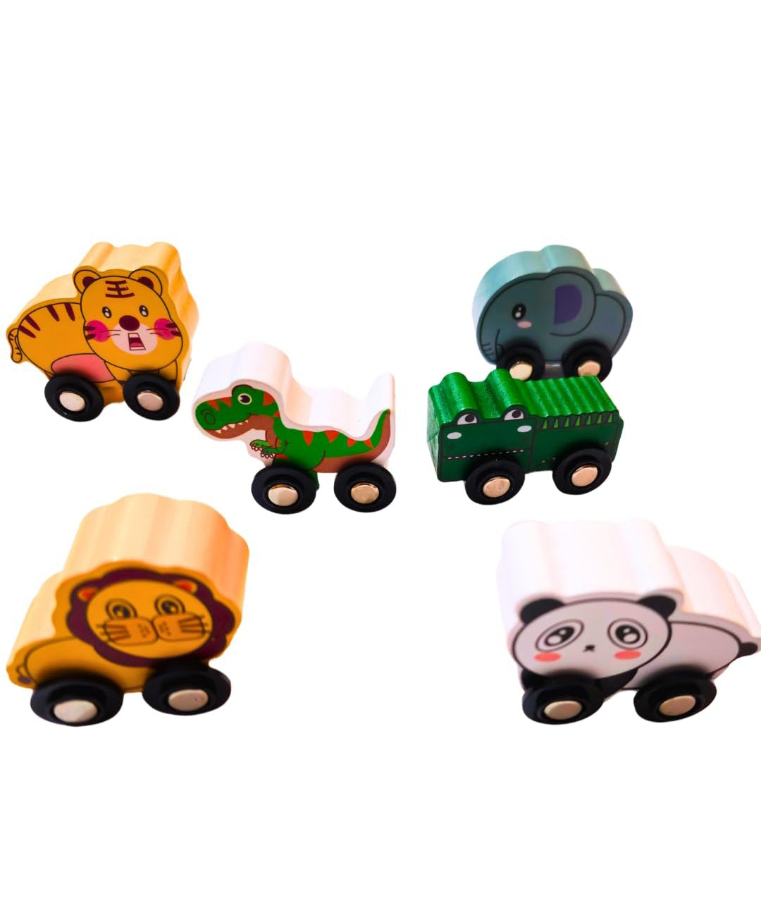 Push & Go Wooden Mini Toy Cars Set of 6