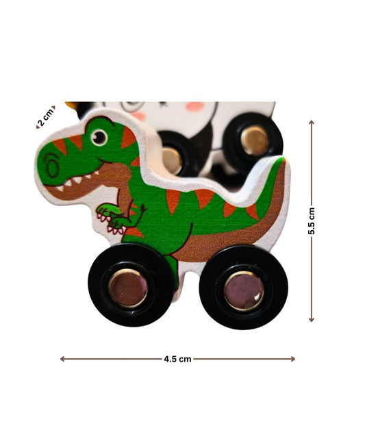 Push & Go Wooden Mini Toy Cars Set of 6