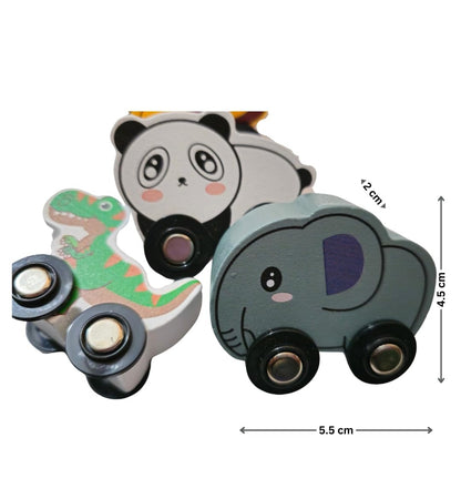 Push & Go Wooden Mini Toy Cars Set of 6