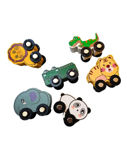Push & Go Wooden Mini Toy Cars Set of 6