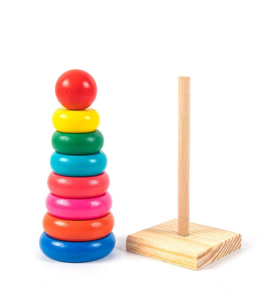 Big wooden rainbow tower