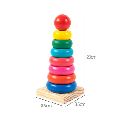 Big wooden rainbow tower