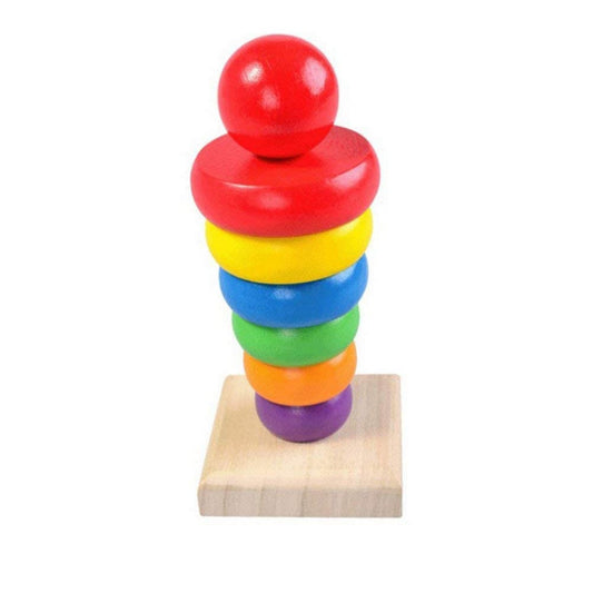 Mini wooden rainbow tower
