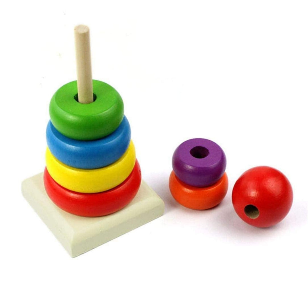 Mini wooden rainbow tower