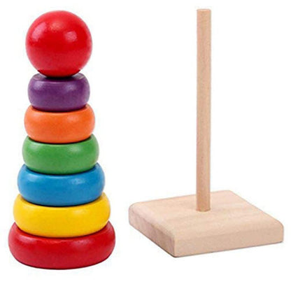 Mini wooden rainbow tower