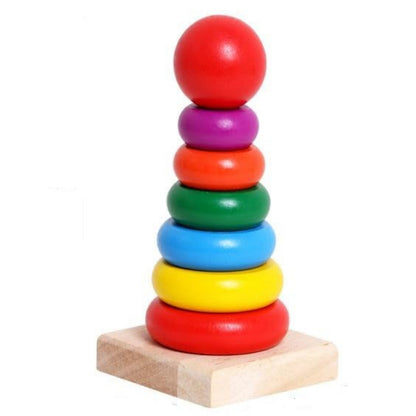 Mini wooden rainbow tower