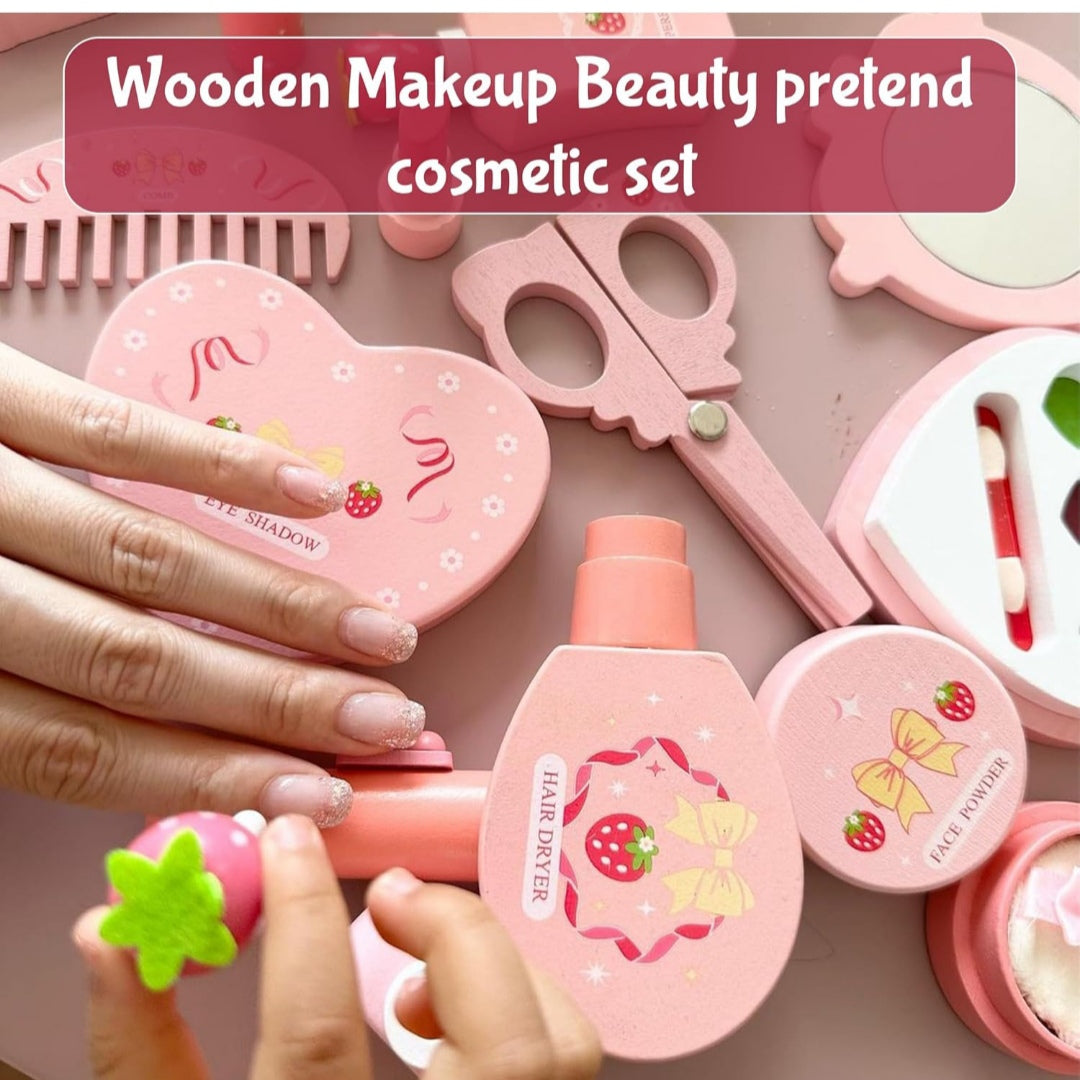 Wooden mini makeup set