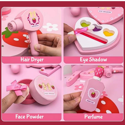 Wooden mini makeup set