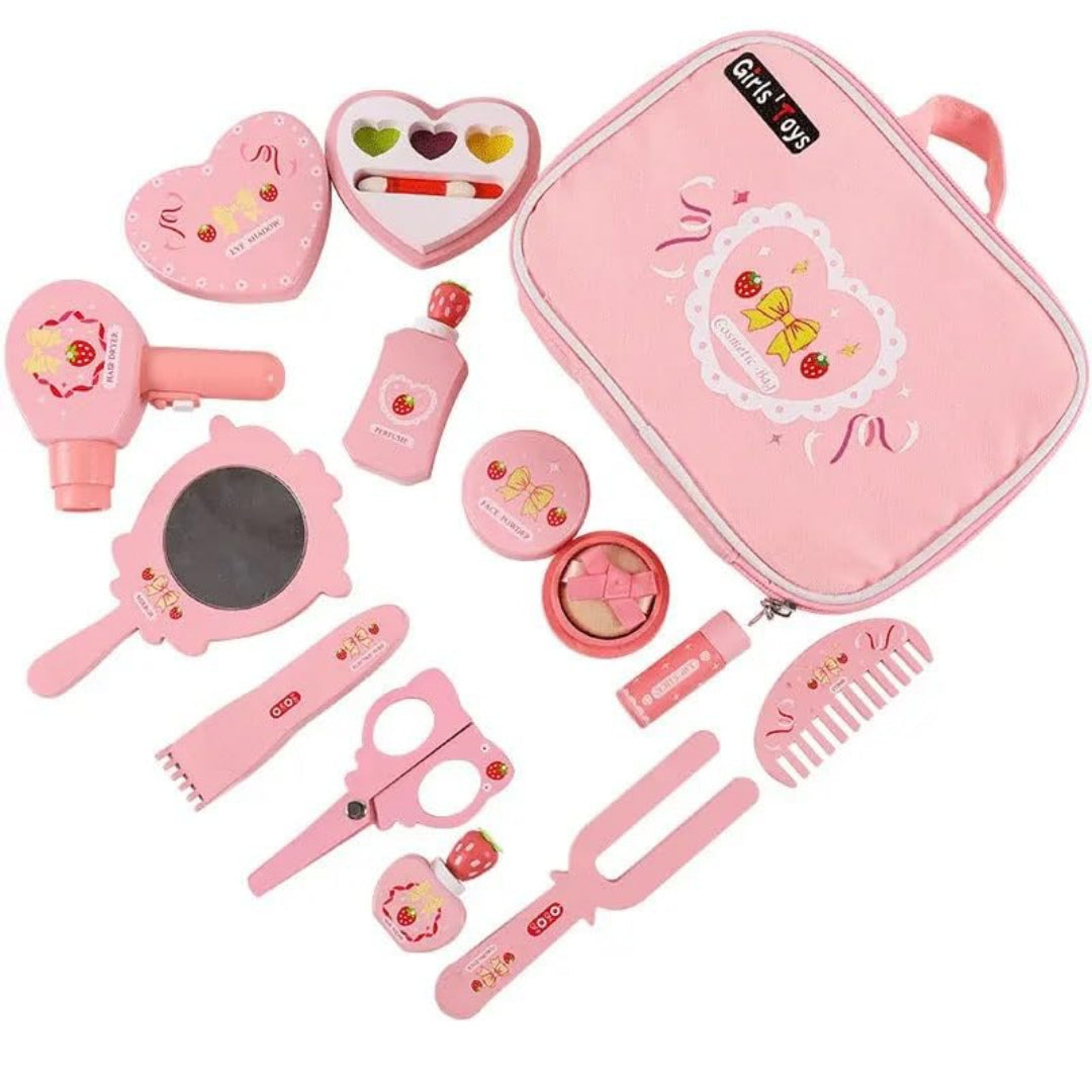 Wooden mini makeup set