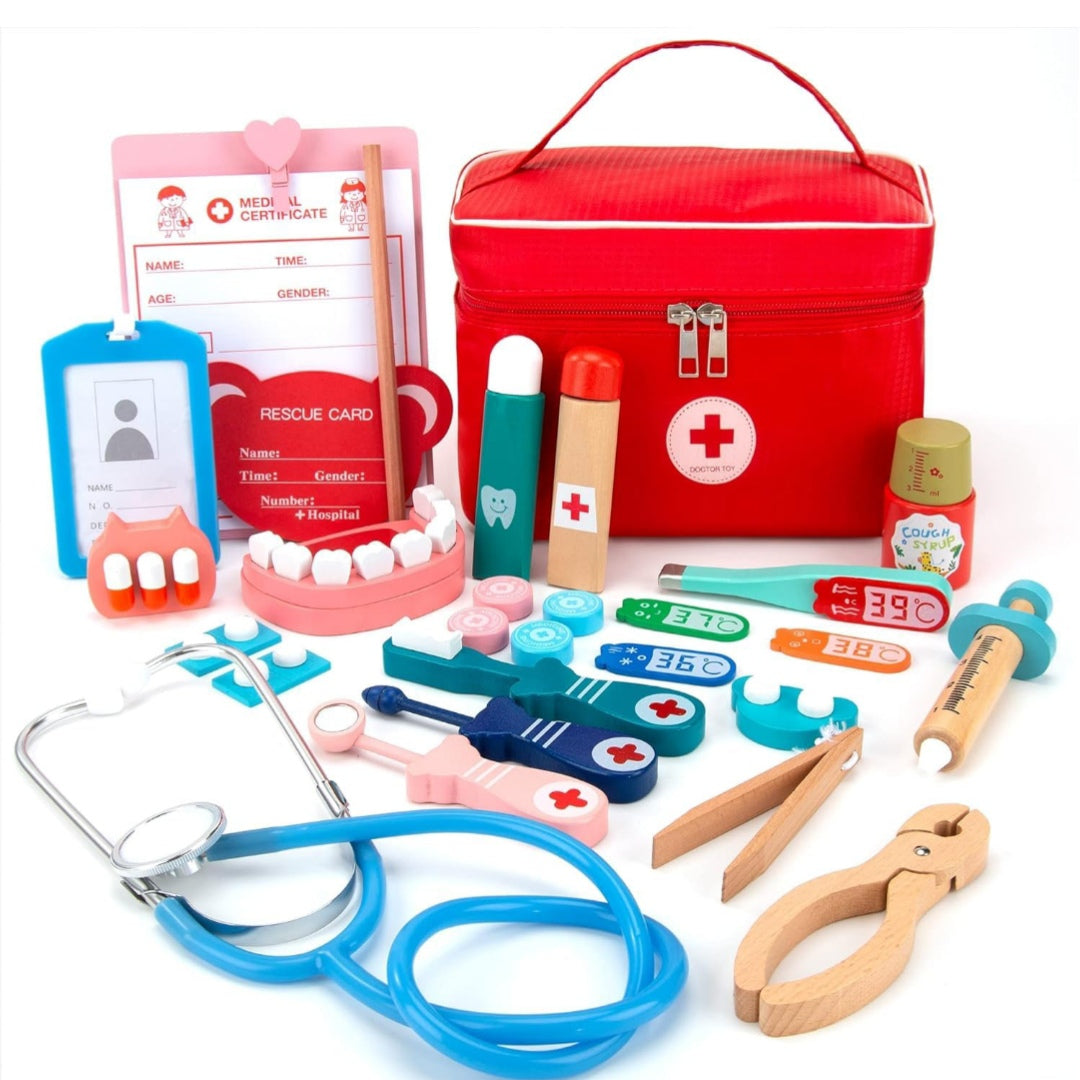 Wooden doctor kit