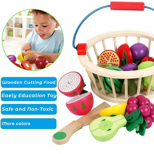 Magnatic wooden fruit cutting toy
