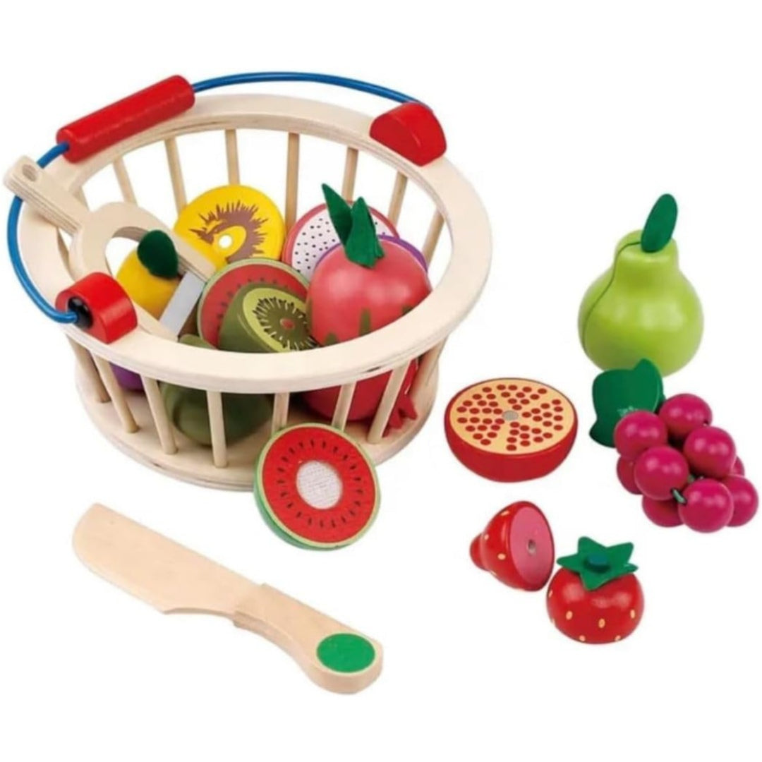Magnatic wooden fruit cutting toy