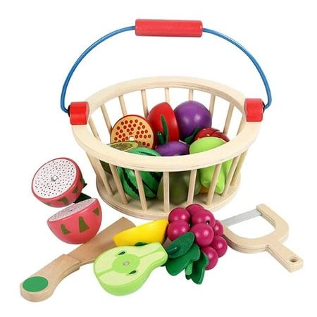 Magnetic wooden fruit & vegetables cutting toy